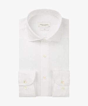 PROFUOMO cutaway linnen shirt wit