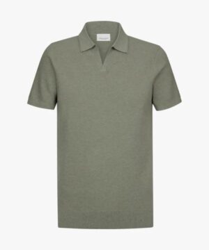 PROFUOMO GROENE LUXURY BASIC OPEN COLLAR POLO