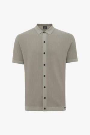 GENTI Shirt buttons SS bruin heren