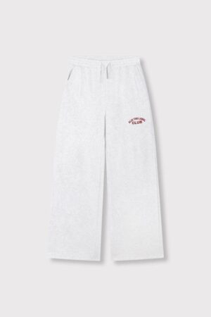 ALIX THE LABEL WIDE LEG SWEAT PANTS SUPER LIGHT GREY MELANGE