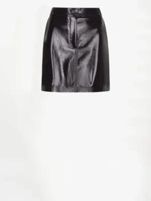 DANTE 6 EVON FAUX CRANKLE LEATHER MINI SKIRT DARK PLUM