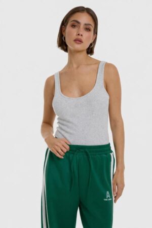 ALIX THE LABEL RIB TANK TOP LIGHT GREY MELANGE
