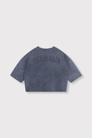 ALIX THE LABEL CUT SEAM SWEAT T-SHIRT NAVY