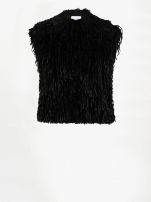 Dante 6 Frisson featherlook waistcoat zwart dames