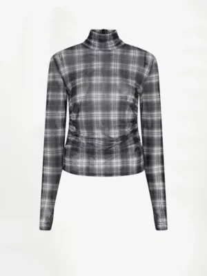 DANTE 6 CASHA PRINTED CHECK MESH TOP